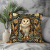 Enchanting William Morris Style Square Pillow with Barn Owl Design, Decorate with Magic!