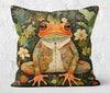 Floral Frog Pillow Inspired William Morris, Vintage Art Nouveau, Housewarming Gift