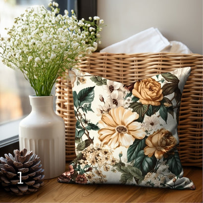 Vintage Floral Pillow Decorative Pillow