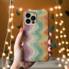 Wavy Phone Case Colorful iPhone Case Gradient Hippie Phone Case Retro Colorful Swirl Abstract iPhone Case 15 14 13 12 11 X XR XS Color Waves