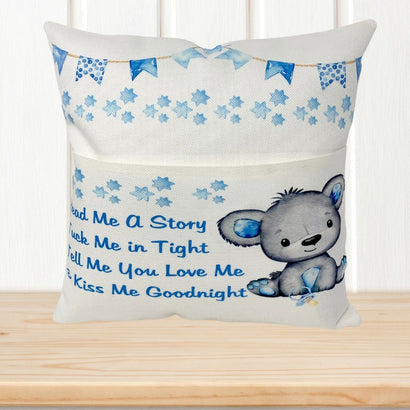 Pink Teddy Bear Book Pillow, Story Book Pocket Pillow, Reading Pillow for Kids, Girls Nursey Decor, Girls Decor, Pillow Cover