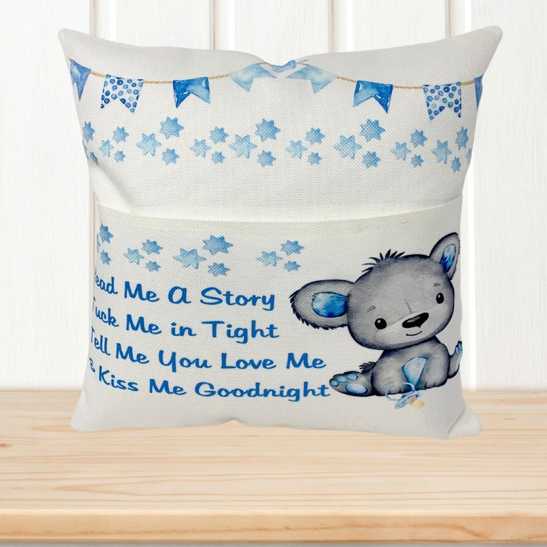 Pink Teddy Bear Book Pillow, Story Book Pocket Pillow, Reading Pillow for Kids, Girls Nursey Decor, Girls Decor, Pillow Cover