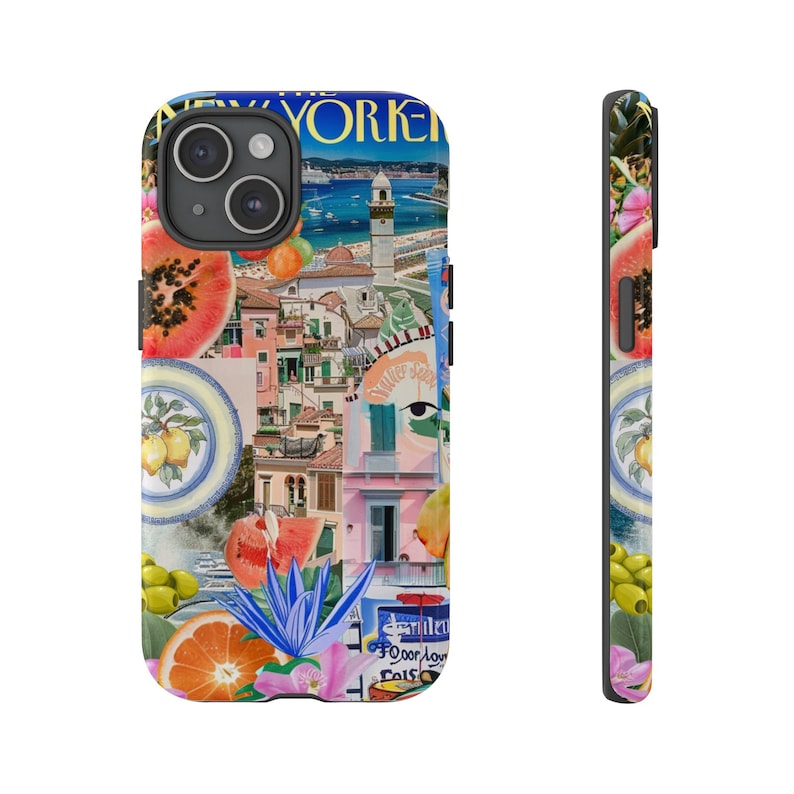 European Summer Collage Phone Case, Preppy Aesthetic Phone Case, iPhone 15 14 13 12 11 Pro Max 8 Plus X, Samsung Galaxy S23 S22 S20 Ultra