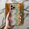 Wavy Phone Case Colorful iPhone Case Gradient Hippie Phone Case Retro Colorful Swirl Abstract iPhone Case 15 14 13 12 11 X XR XS Color Waves