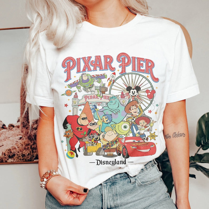 Pixar Pier Disneyland Shirt, Disneyland Pixar Fest 2024 Shirt, Meet me at Pixar Pier Disney Pixar Characters