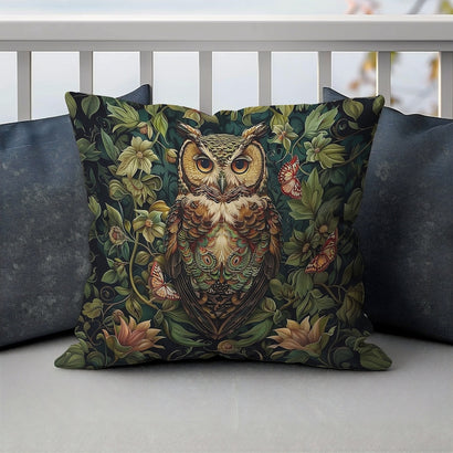 William Morris Owl Pillow, William Morris Cushion Cover, Art Nouveau Pillow Case