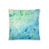 Coastal Tranquility: Sea Glass Leaves decorative throw pillow, coastal home decor, house warming gift