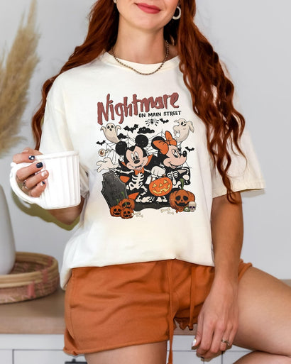 Disneyland Halloween Nightmare Shirt, Mickey Minnie Halloween Shirt, Vintage Disneyworld Halloween Shirt, Mickey Not So Scary