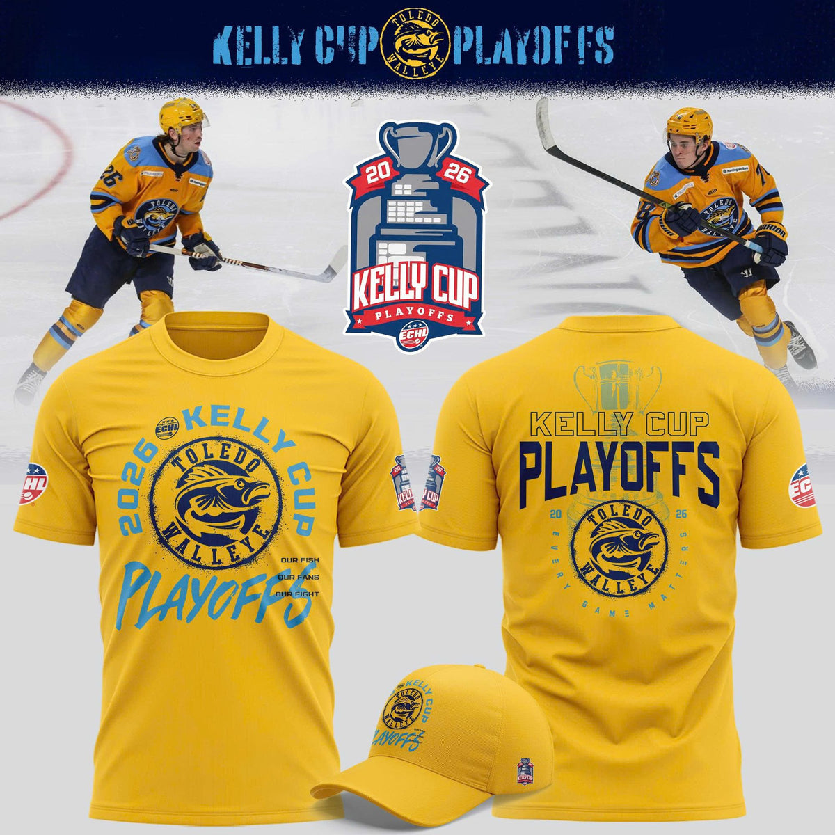 Toledo Walleye 2026 Kelly Cup Playoffs T-Shirt