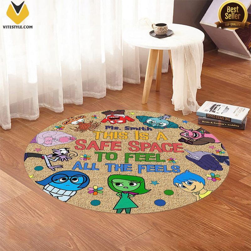 Inside Out This Is A Safe Space To Feel All The Feels Autism Awareness Round Rug