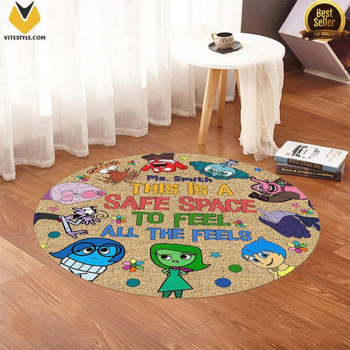 Inside Out This Is A Safe Space To Feel All The Feels Autism Awareness Round Rug