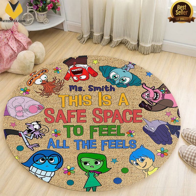 Inside Out This Is A Safe Space To Feel All The Feels Autism Awareness Round Rug