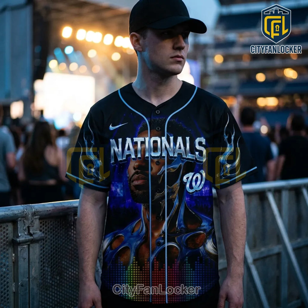 Jason Derulo Washington Nationals Concert Black Baseball Jersey
