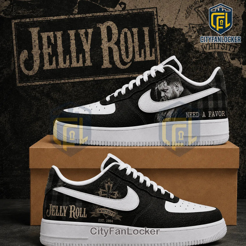 Jelly Roll x Whitsitt Edition Black and White Leather Custom AF1
