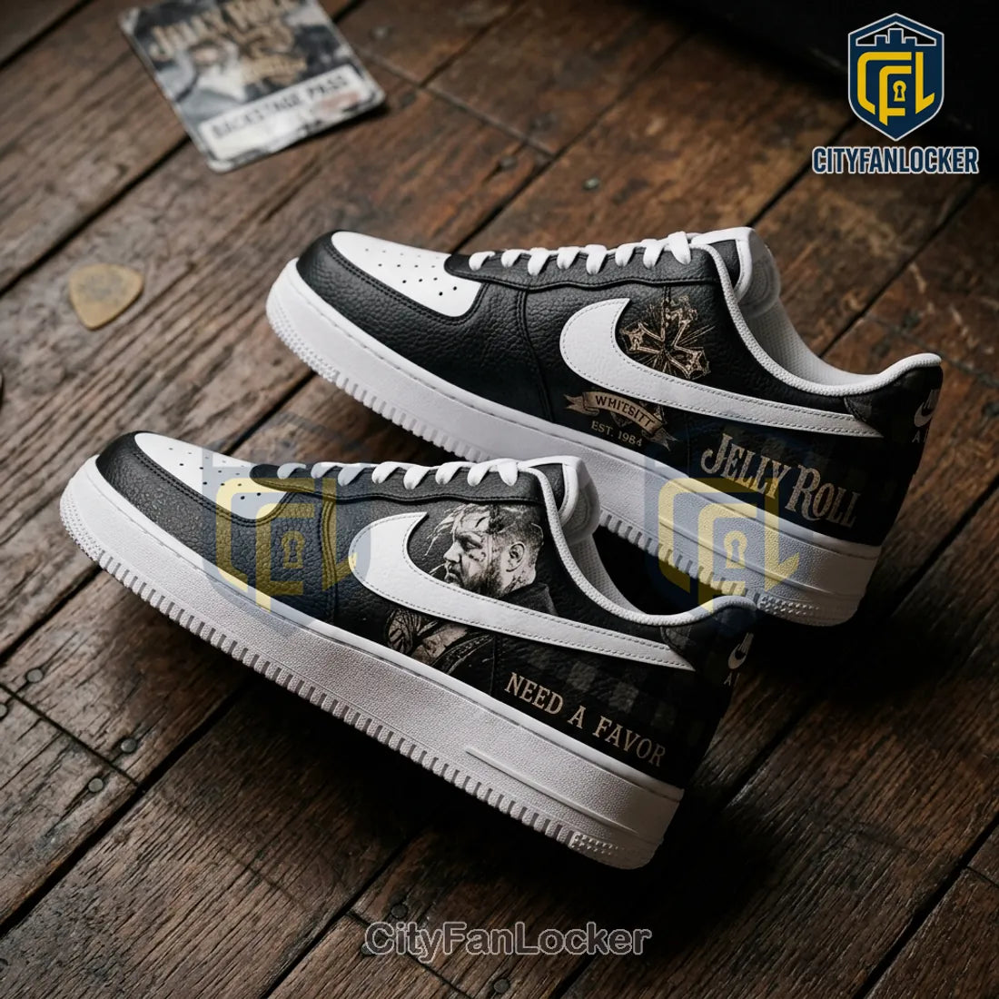 Jelly Roll x Whitsitt Edition Black and White Leather Custom AF1