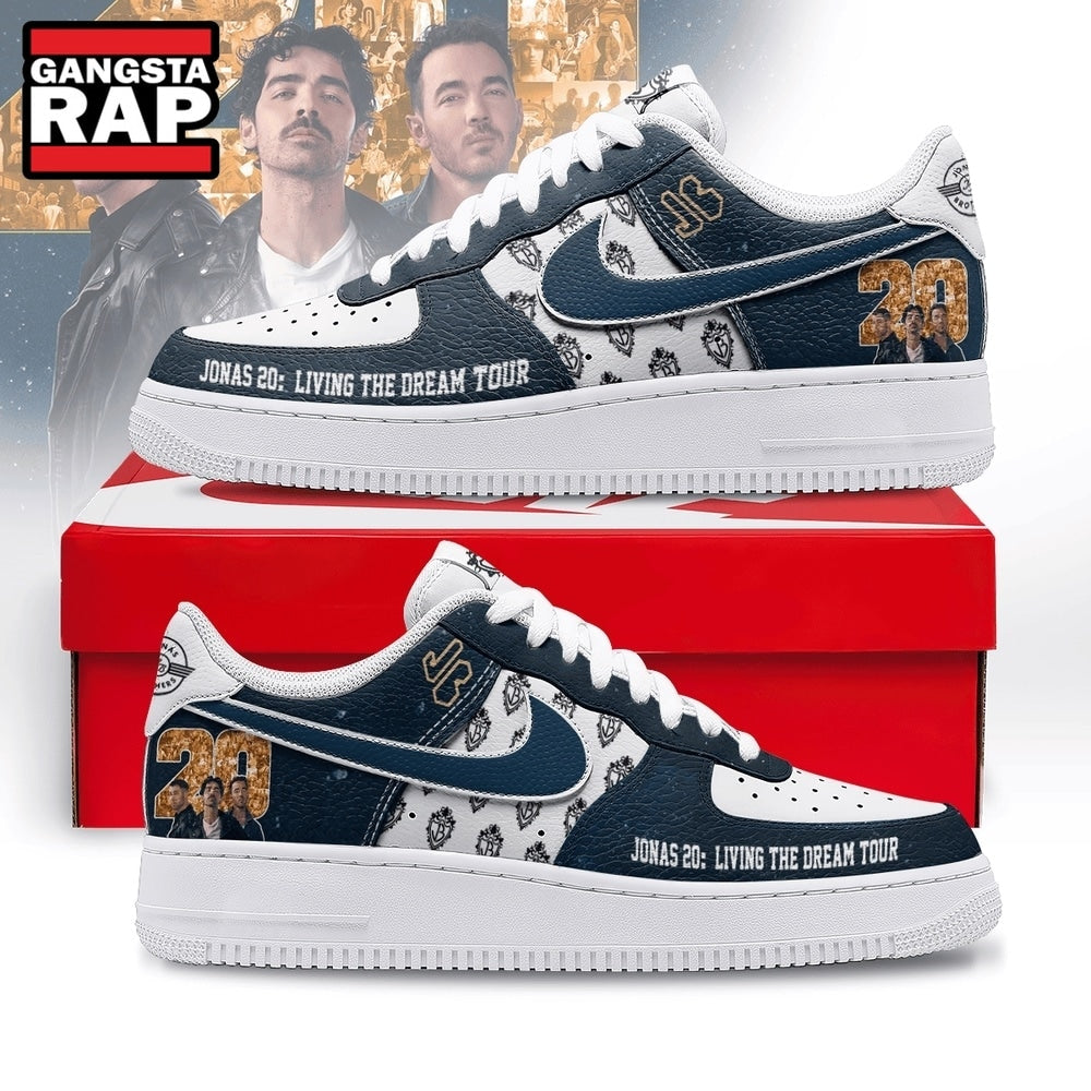 Jonas Brothers Jonas 20 Living the Dream Tour Custom Air Force 1 Shoes, Music Air Force 1 Shoes