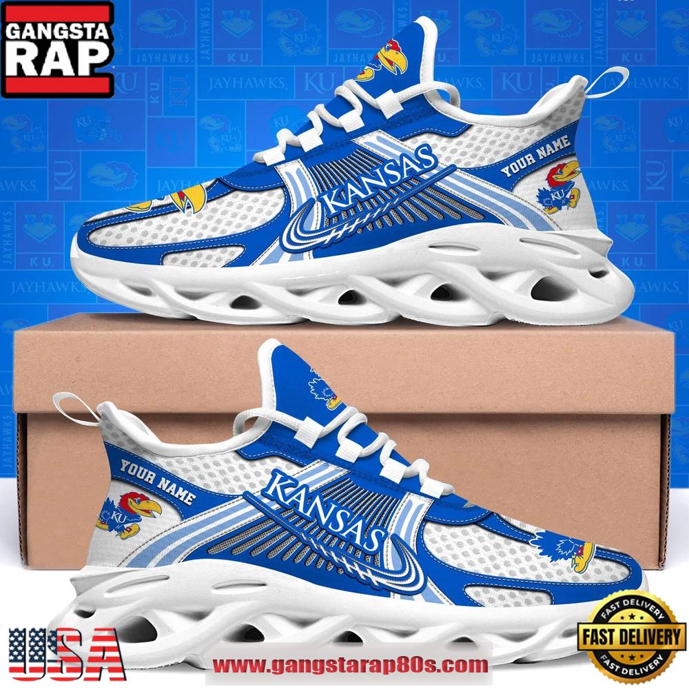 Kansas Jayhawks Custom Name Clunky Sneaker Max Soul Shoes
