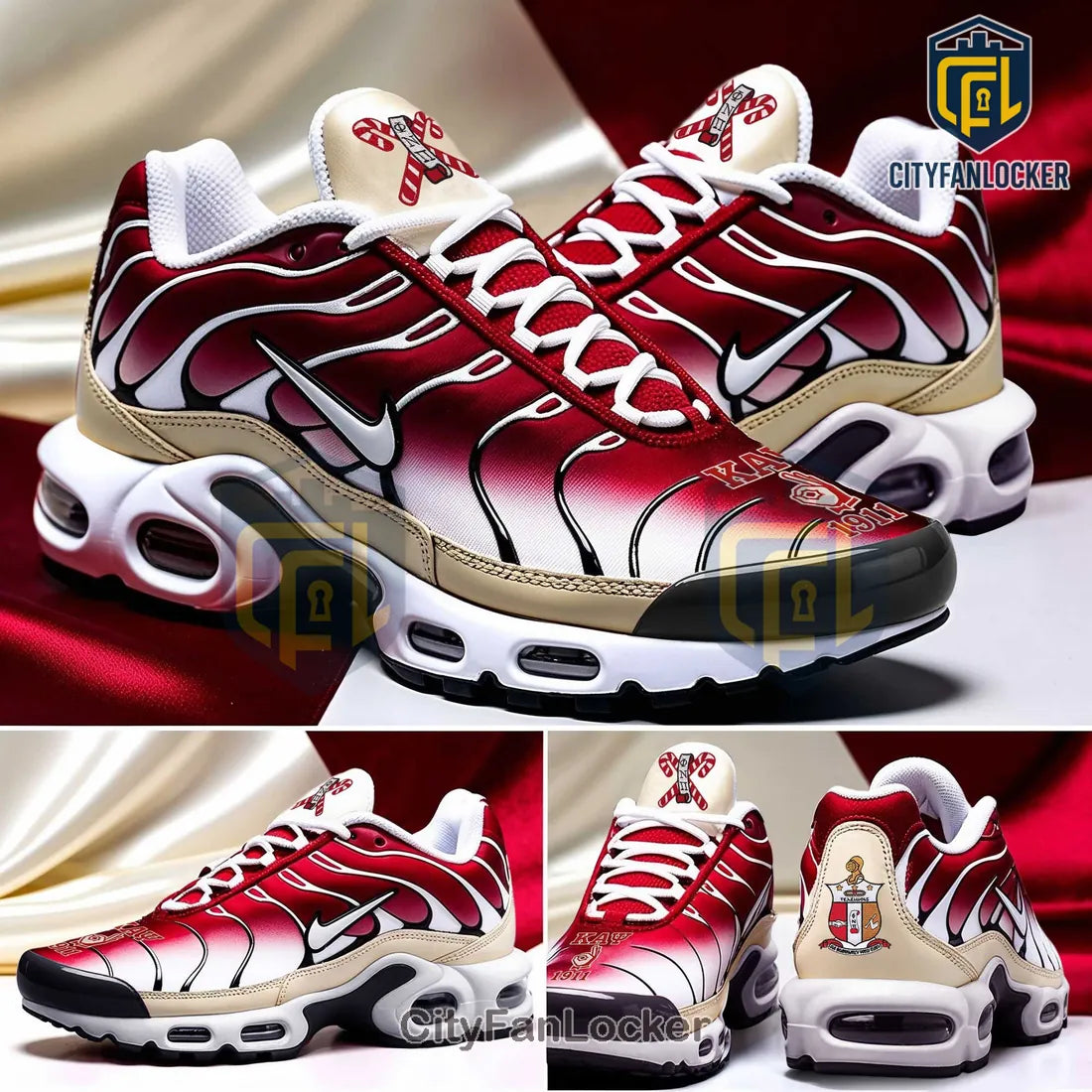 Kappa Alpha Psi 1911 Red and Cream Custom TN-Sneakers