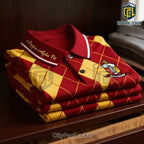 Kappa Alpha Psi Argyle Pattern Crimson and Gold Premium Polo Shirt