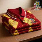 Kappa Alpha Psi Argyle Pattern Crimson and Gold Premium Polo Shirt