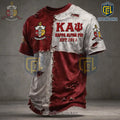 Kappa Alpha Psi Distressed Red & Gray Patchwork T-Shirt