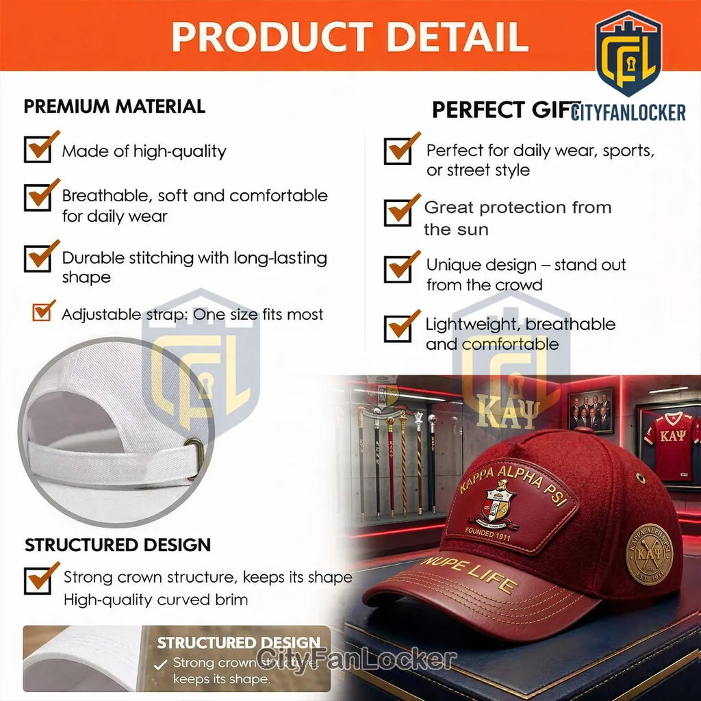 Kappa Alpha Psi Founded 1911 Nupe Life Crimson Adjustable Cap