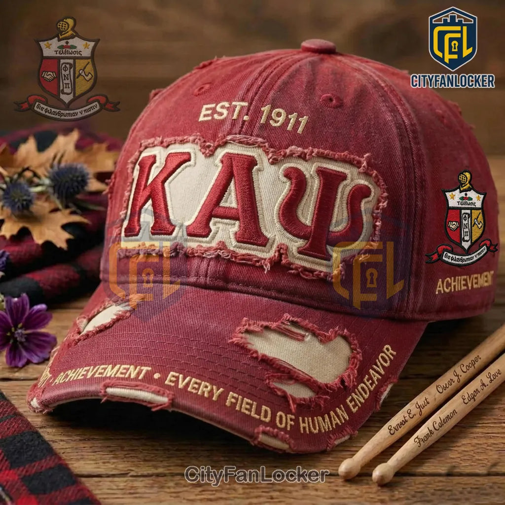 Kappa Alpha Psi Fraternity 1911 Maroon Distressed Baseball Cap