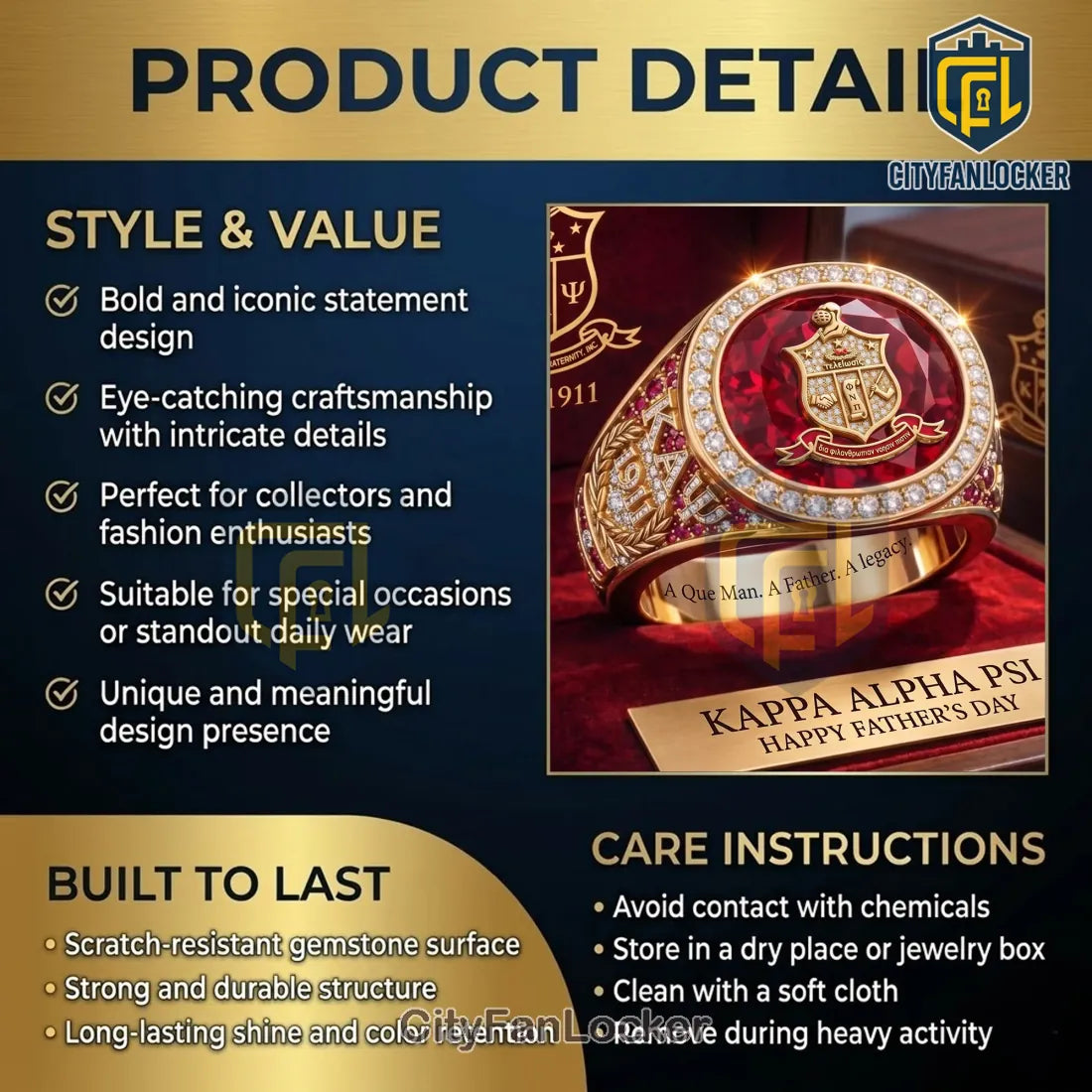 Kappa Alpha Psi Fraternity Father’s Day Ring