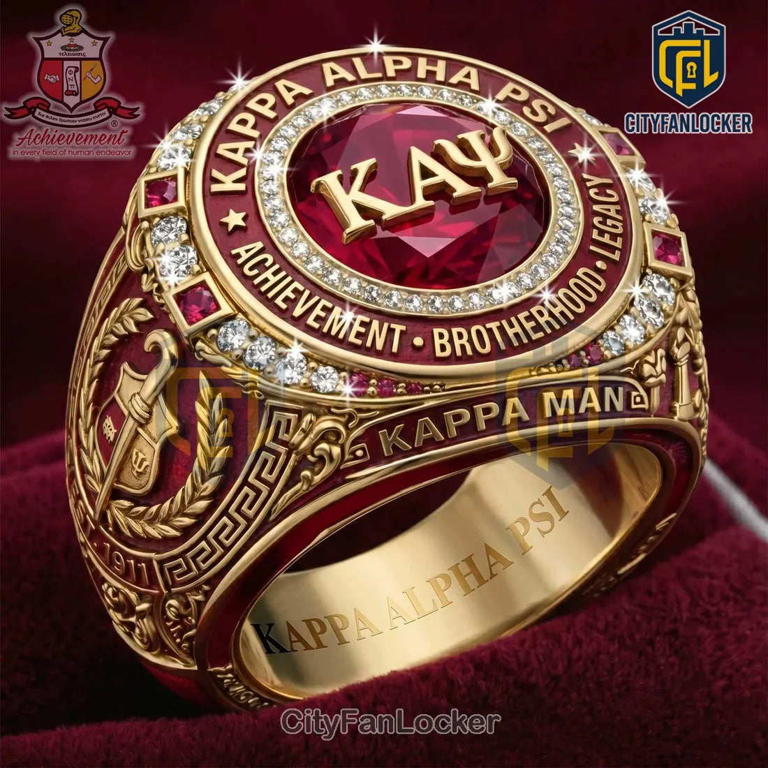 Kappa Alpha Psi Fraternity Gold Plated Ring