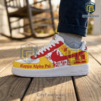 Kappa Alpha Psi Fraternity Red and Gold Custom Air Force 1 Low Top Sneakers