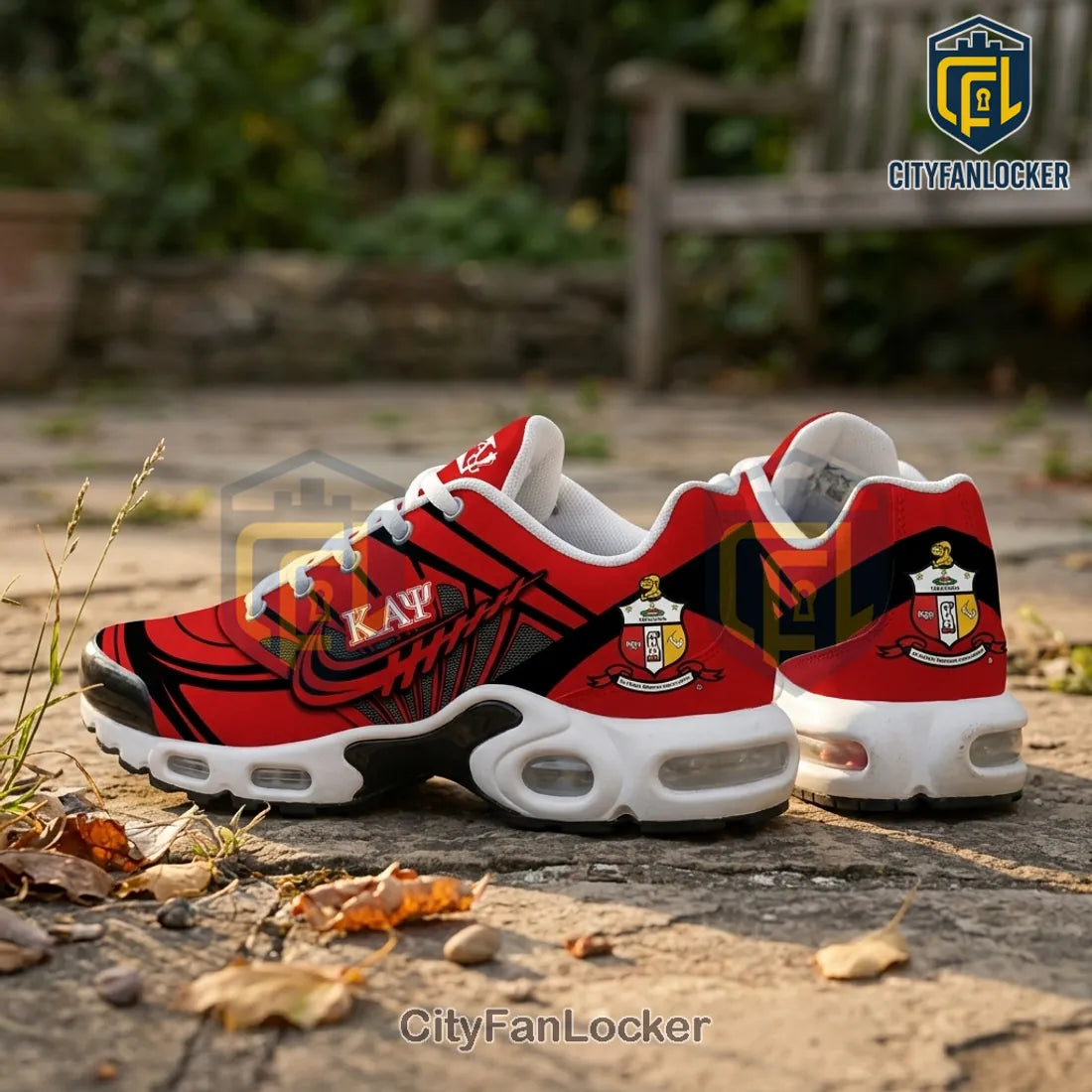 Kappa Alpha Psi Fraternity Red Black Personalized TN-Sneakers