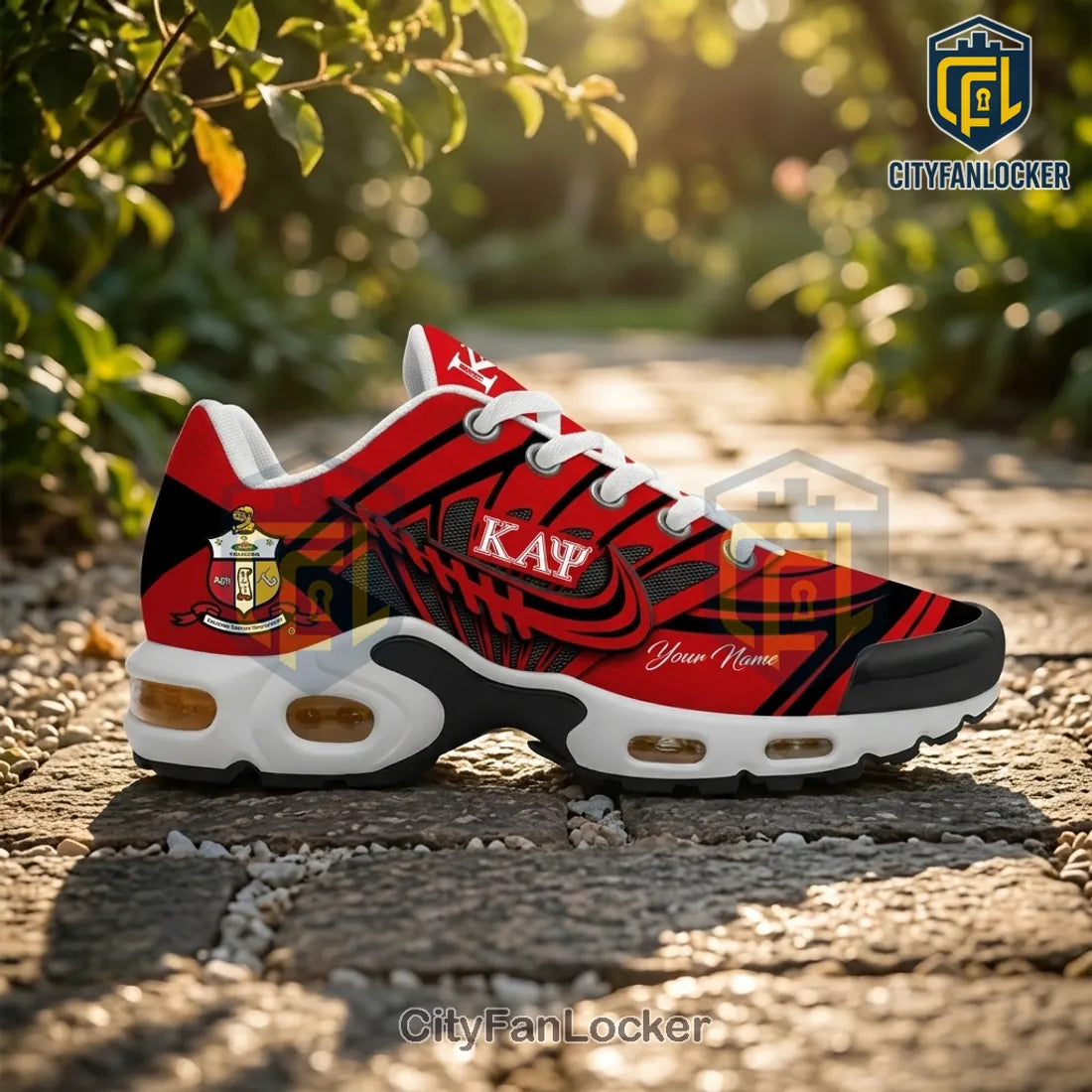 Kappa Alpha Psi Fraternity Red Black Personalized TN-Sneakers