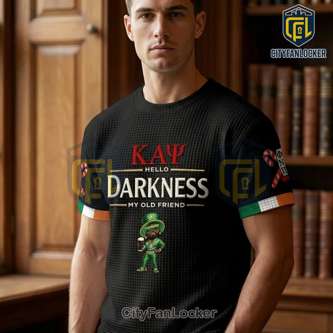 Kappa Alpha Psi Hello Darkness St. Patrick’s Day Black Shirt