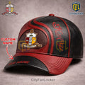 Kappa Alpha Psi Personalized 3D Emblem Red Black Leather Baseball Cap