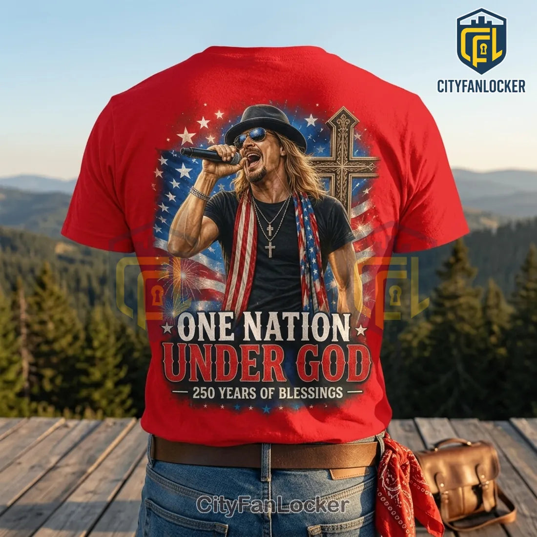Kid Rock One Nation Under God Red T-Shirt