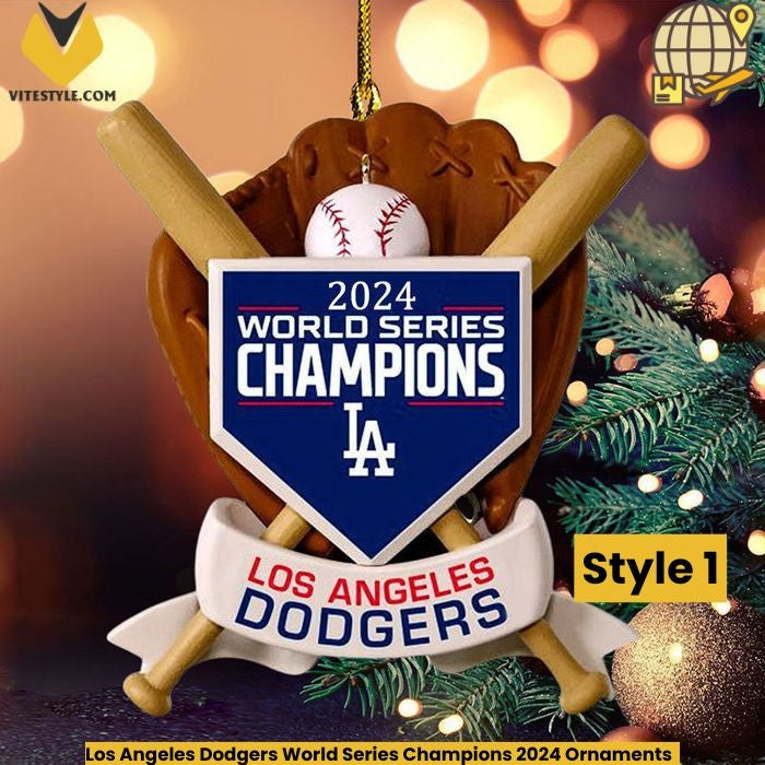 Los Angeles Dodgers World Series Champions 2024 Ornaments