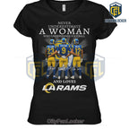 LA Rams Never Underestimate A Woman Graphic Tee T-Shirt