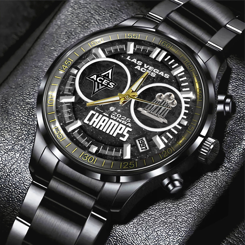 Las Vegas Aces Black Stainless Steel Watch - GNENEW682