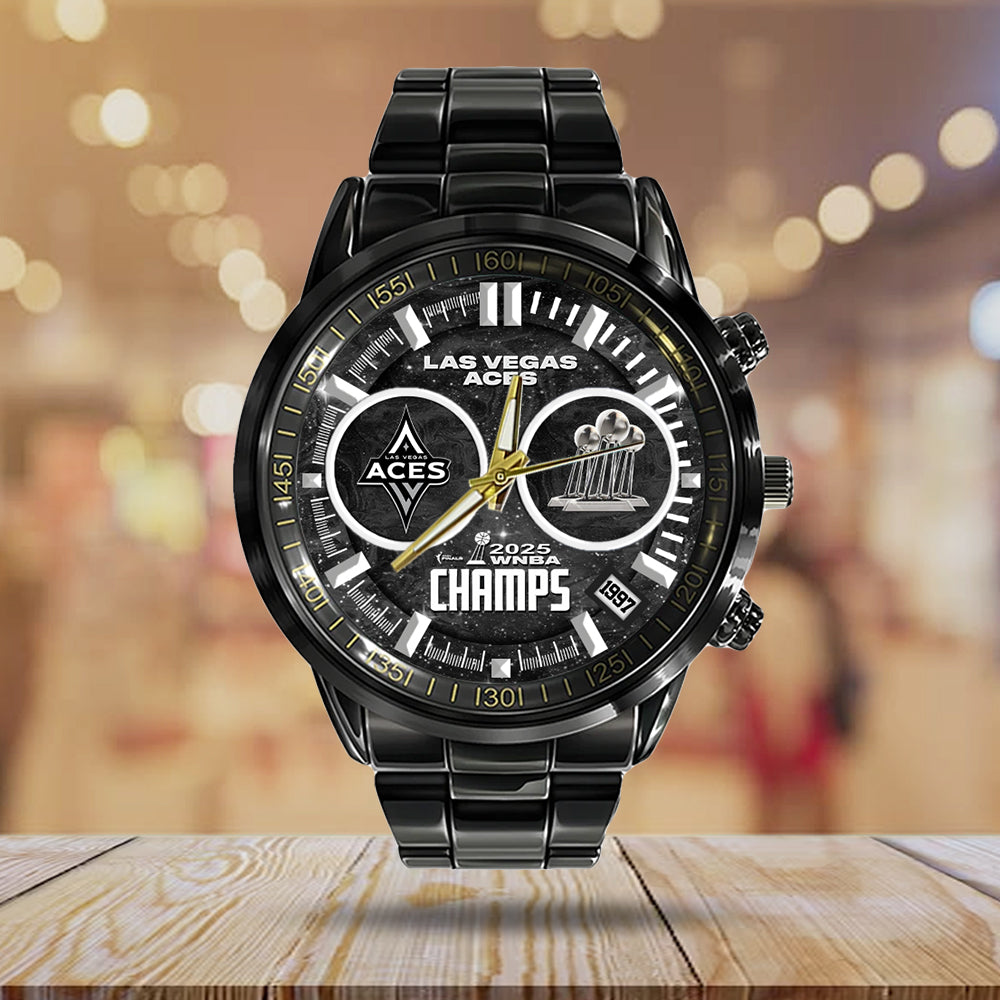 Las Vegas Aces Black Stainless Steel Watch - GNENEW682