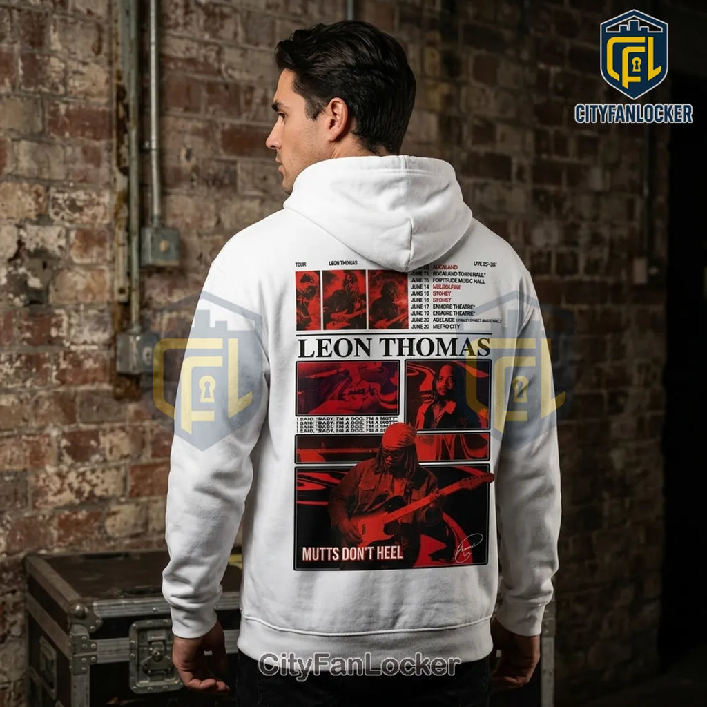 Leon Thomas Mutts Don’t Heel Tour Concert White Graphic Hoodie