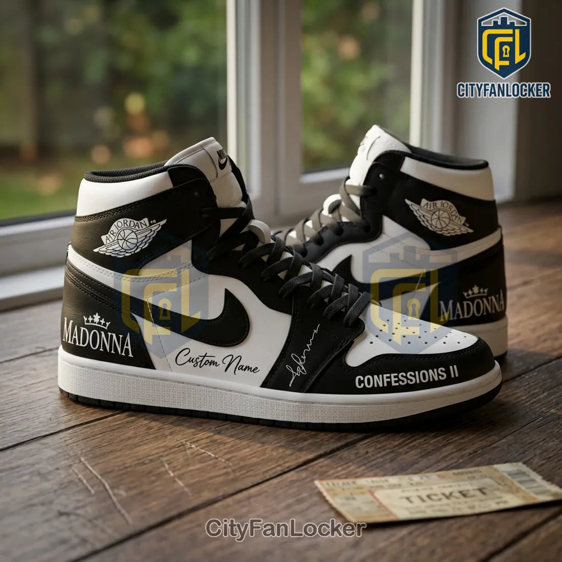 Madonna x Confessions II Custom Air Jordan 1 High Top Sneakers