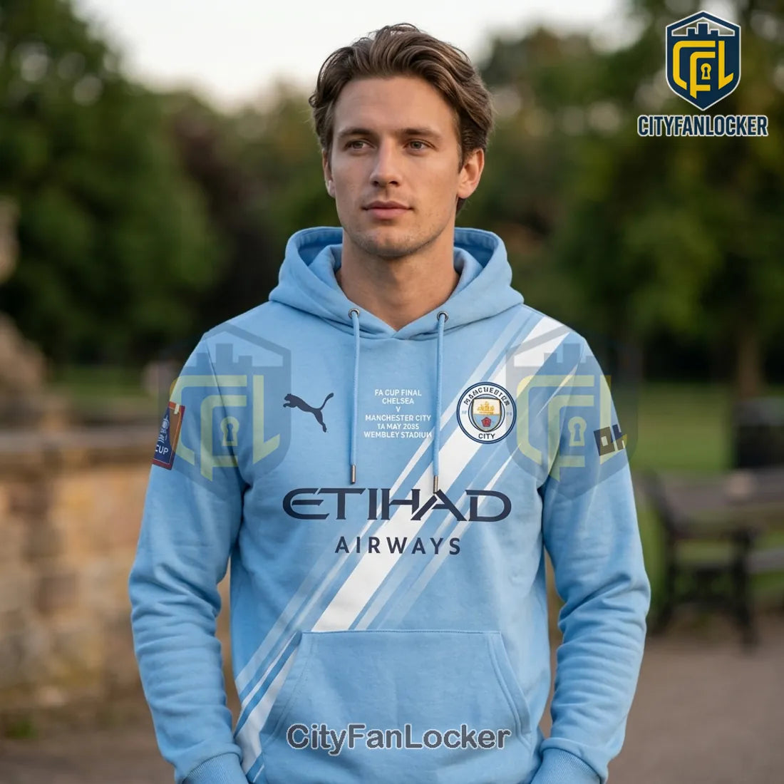 Manchester City 2026 FA Cup Winners Blue Hoodie