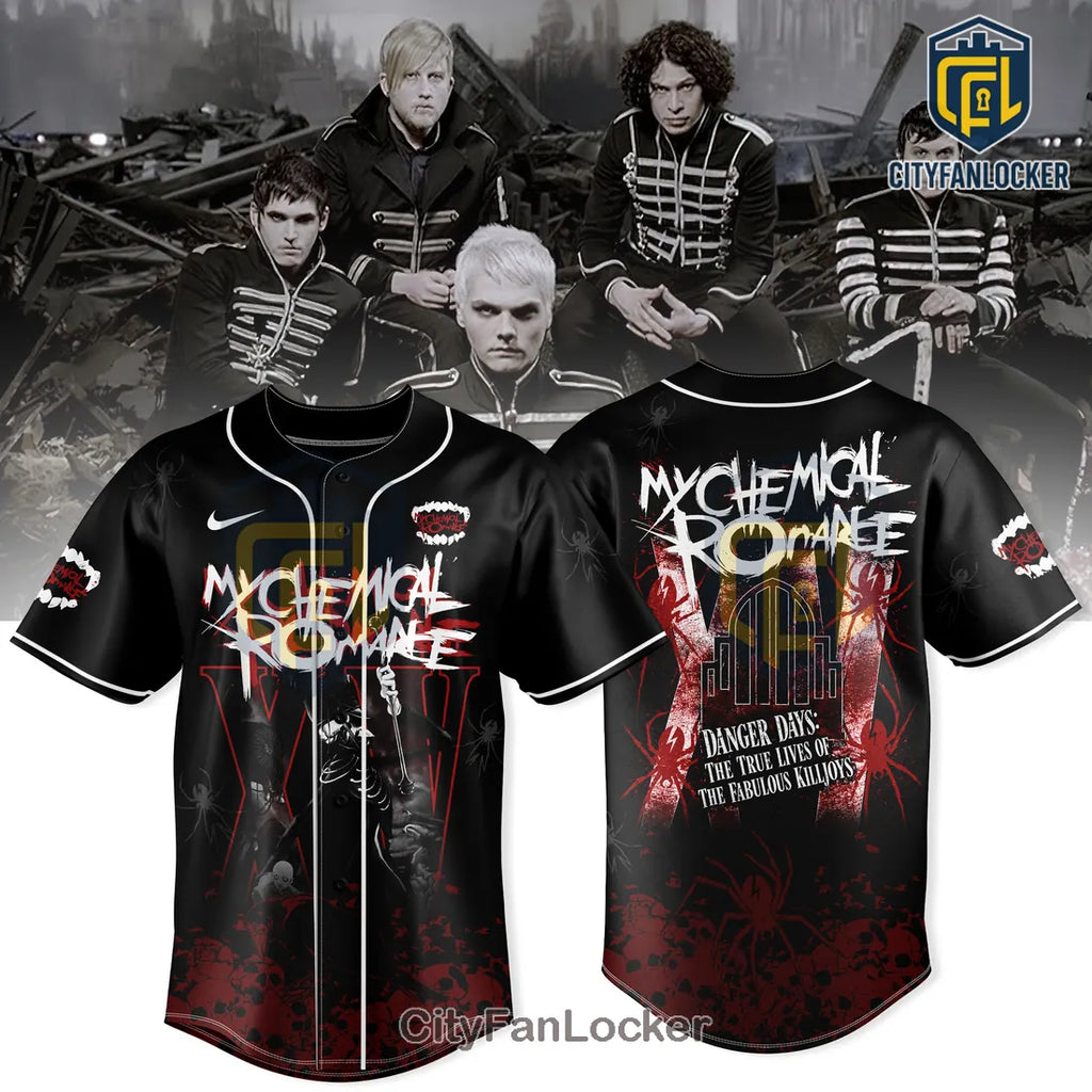 MCR Danger Days Killjoys Limited Edition Spider Skull Baseball Jersey