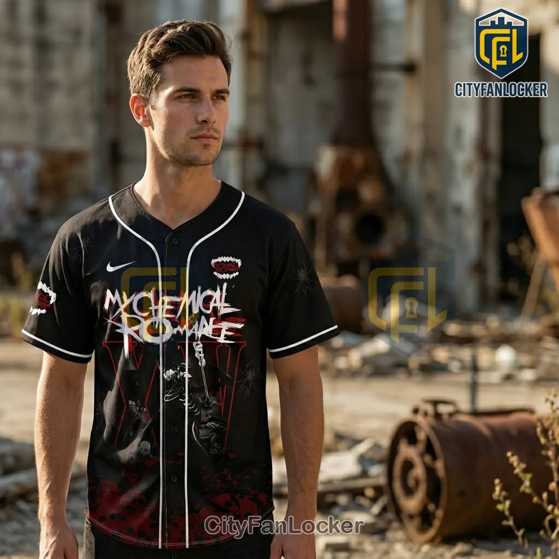MCR Danger Days Killjoys Limited Edition Spider Skull Baseball Jersey