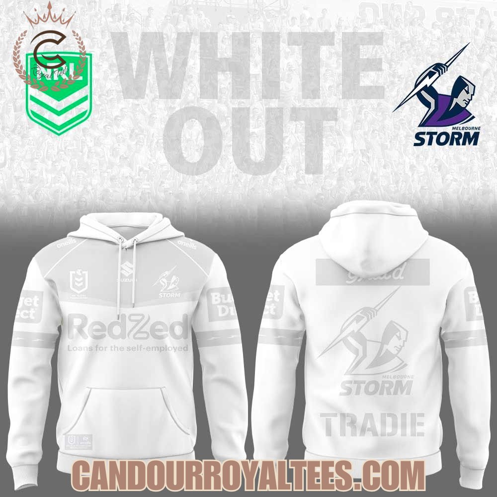 Melbourne Storm White out Hoodie