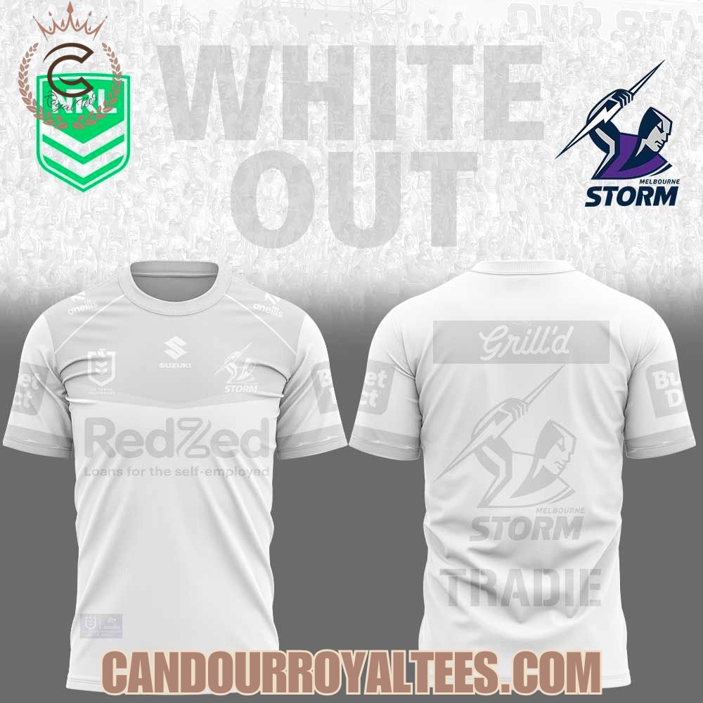 Melbourne Storm White out Hoodie