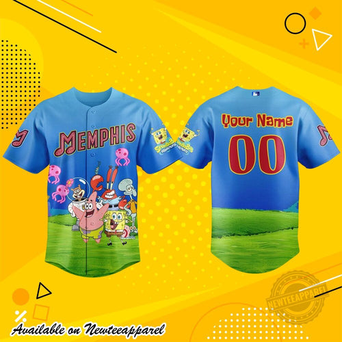 Memphis x SpongeBob SquarePants Light Blue Baseball Jersey
