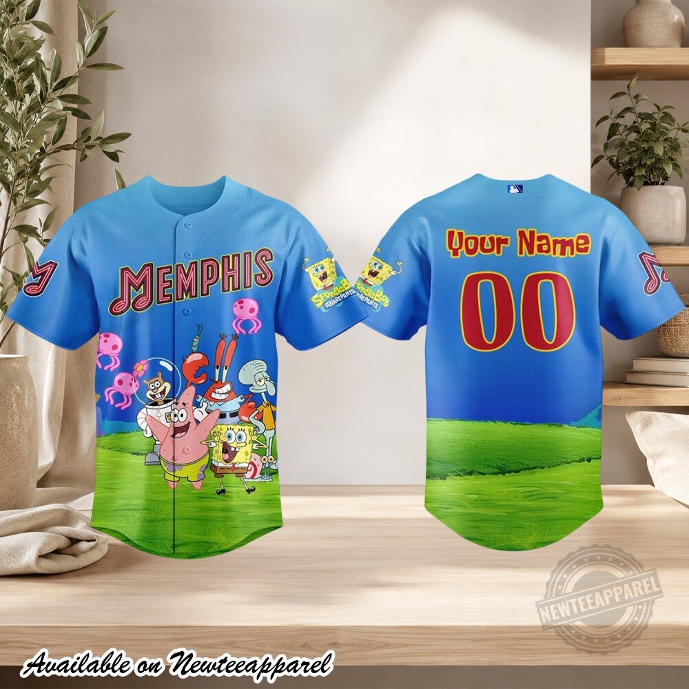 Memphis x SpongeBob SquarePants Light Blue Baseball Jersey