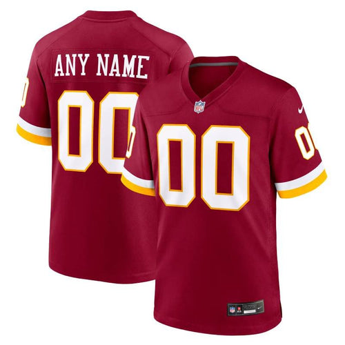 Burgundy Washington Commanders NFL Personalized Game Jersey - Name & Number