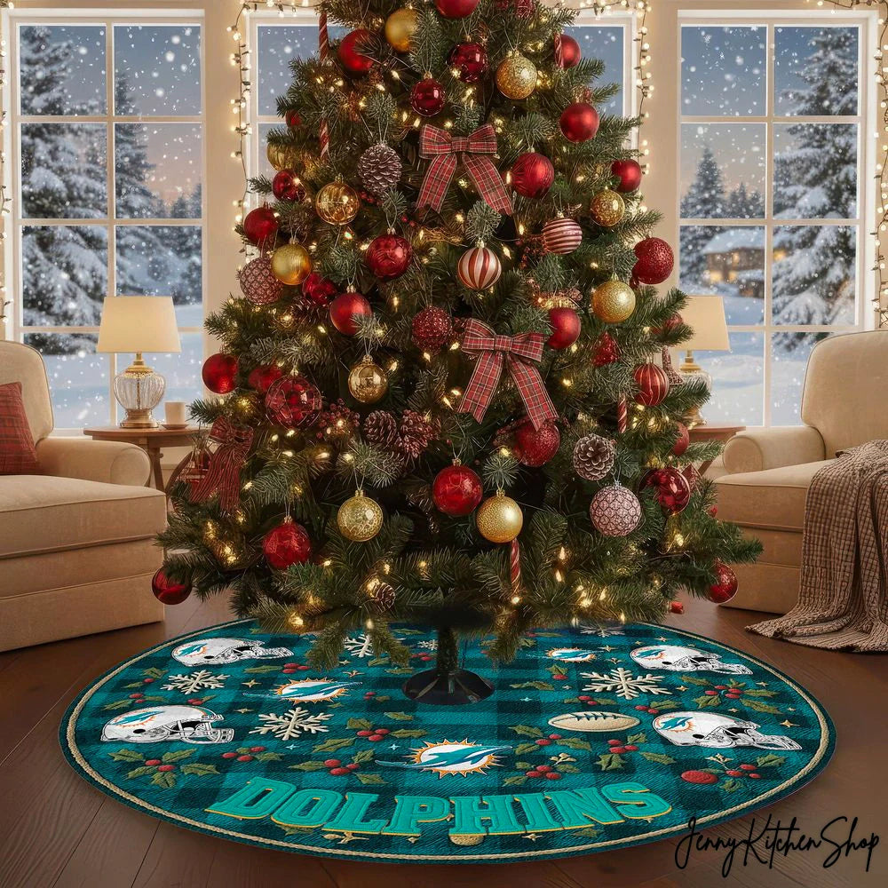 Miami Dolphins Christmas Tree Skirt